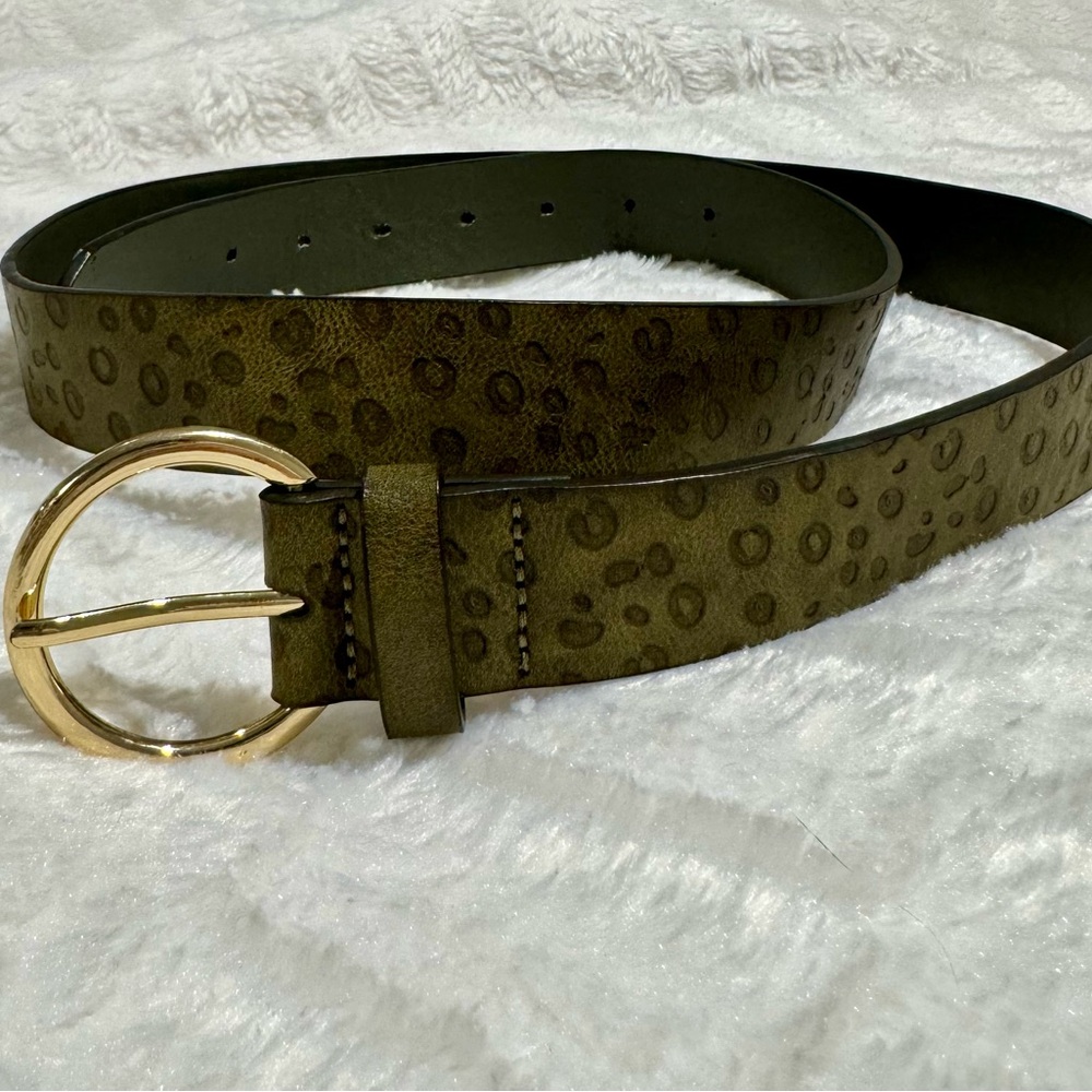Torrid plus size OLIVE LEOPARD CHEETAH PRINT Belt 47” long/1.25" Wide